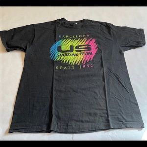 Vintage 1992 Barcelona Spain US Shooting Team Hanes Beefy T Men’s size L